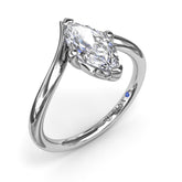 V-Shape Marquise Engagement Ring