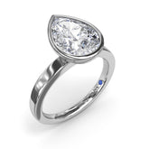 Bezel Set Pear Diamond Engagement Ring
