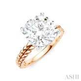 1/10 Ctw Circular Shape Round Cut Diamond Semi-Mount Engagement Ring in 14K Rose and White Gold