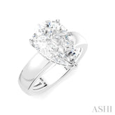 1/8 Ctw Pear Shape Round Cut Diamond Semi-Mount Engagement Ring in 14K White Gold