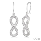 1/50 Ctw Single Cut Diamond Milgrain Finish Fashion Earrings in Sterling Silver