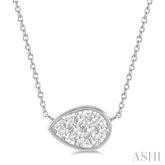 1/3 Ctw Pear Shape Lovebright Diamond Pendant With Chain in 14K White Gold