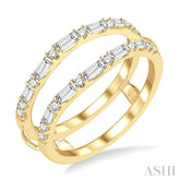 1/2 Ctw Baguette and Round Cut Diamond Insert Ring in 14K Yellow Gold