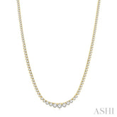 7 Ctw Riviera Round Cut Diamond Necklace in 14K Yellow Gold