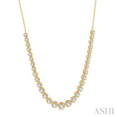 2 Ctw Round Cut Diamond Illusion Necklace in 14K Yellow Gold
