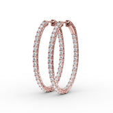 2.98ct Diamond Hoop Earrings