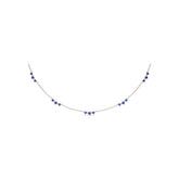 Five Stone Sapphire and Diamond Station Necklace
