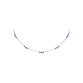 Five Stone Sapphire and Diamond Station Necklace
