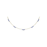 Five Stone Sapphire and Diamond Station Necklace