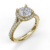 Classic Halo With A Twist Engagement Ring