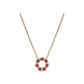 Shared Prong Ruby and Diamond Circle Necklace
