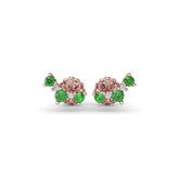 Five Stone Emerald and Diamond Climber Earrings