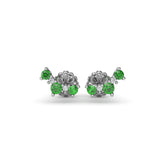 Five Stone Emerald and Diamond Climber Earrings