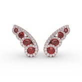 Butterfly Wing Ruby and Diamond Studs