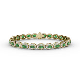 Striking Oval Emerald and Diamond Bracelet