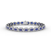 Striking Oval Sapphire and Diamond Bracelet