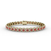 Cushion Cut Ruby and Diamond Bracelet