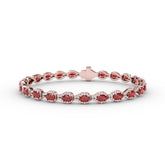 Pear-Shaped Diamond & Ruby Bracelet
