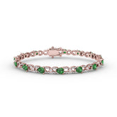 Emerald and Diamond Pear Shape Bracelet