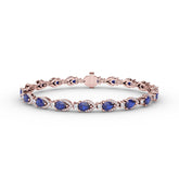 Pear-Shaped Sapphire and Diamond Bracelet