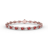 Pear-Shaped Ruby and Diamond Bracelet
