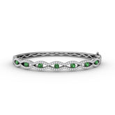Striking Emerald and Diamond Bangle