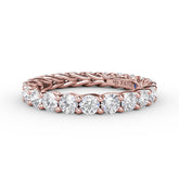 Shared Prong Woven Eternity Band