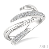 1/10 Ctw Open Center Claw Round Cut Diamond Bold Fashion Band in Sterling Silver