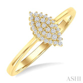 1/6 Ctw Petite Marquise Shape Round Cut Diamond Cluster Fashion Ring in 10K Yellow Gold