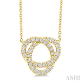 1/4 Ctw Trinity Round Cut Diamond Fashion Pendant With Chain in 10K Yellow Gold