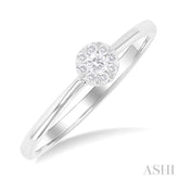 1/10 Ctw Lovebright Petite Round Shape Round Cut Diamond Fashion Ring in 10K Yellow and White Gold