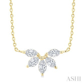 1/3 Ctw Semi-Circle Chevron Marquise Cut Diamond Fashion Necklace in 14K Yellow Gold