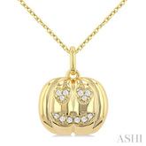 1/20 Ctw Petite Pumpkin Single Cut Diamond Fashion Pendant With Chain in 10K Yellow Gold
