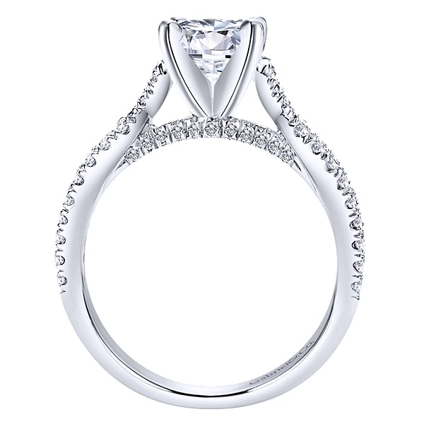 Alicia 14k White Gold Round Twisted Engagement Ring