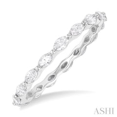 5/8 Ctw Marquise Cut Diamond Eternity Wedding Band in 14K White Gold