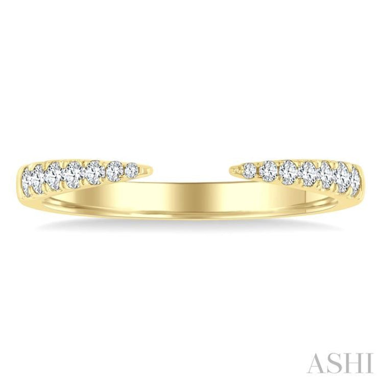 1/5 Ctw Graduated Round Cut Diamond Claw Open Fashion Ring in 14K Yellow Gold