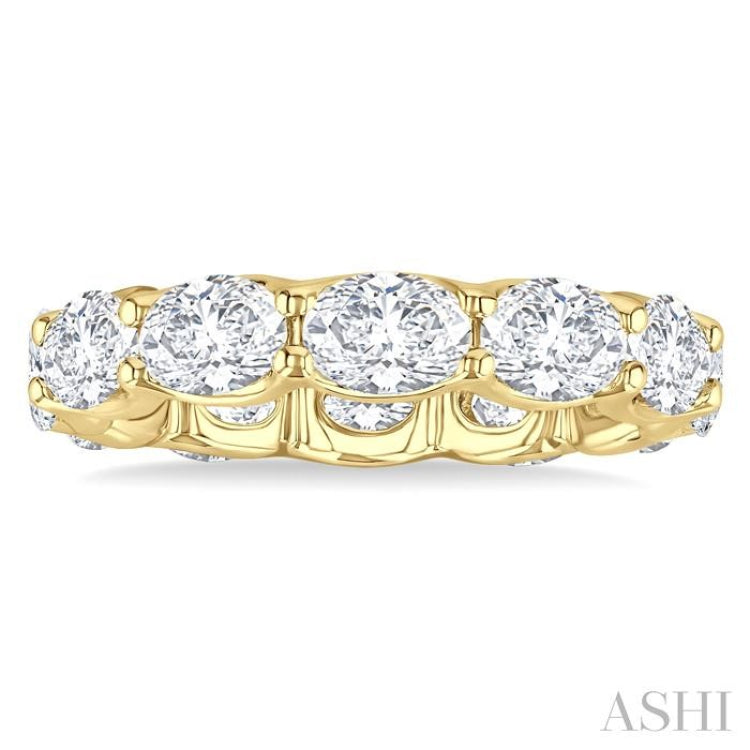 3 3/4 Ctw East-West Set Oval Cut Diamond Eternity Wedding Band in 14K Yellow Gold