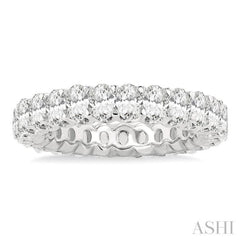 3 Ctw Eternity Oval Cut Diamond Wedding Band in 14K White Gold