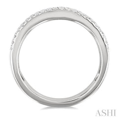 5/8 Ctw Wide 4-Stone Oval & Round Cut Diamond Fashion Band in 14K White Gold