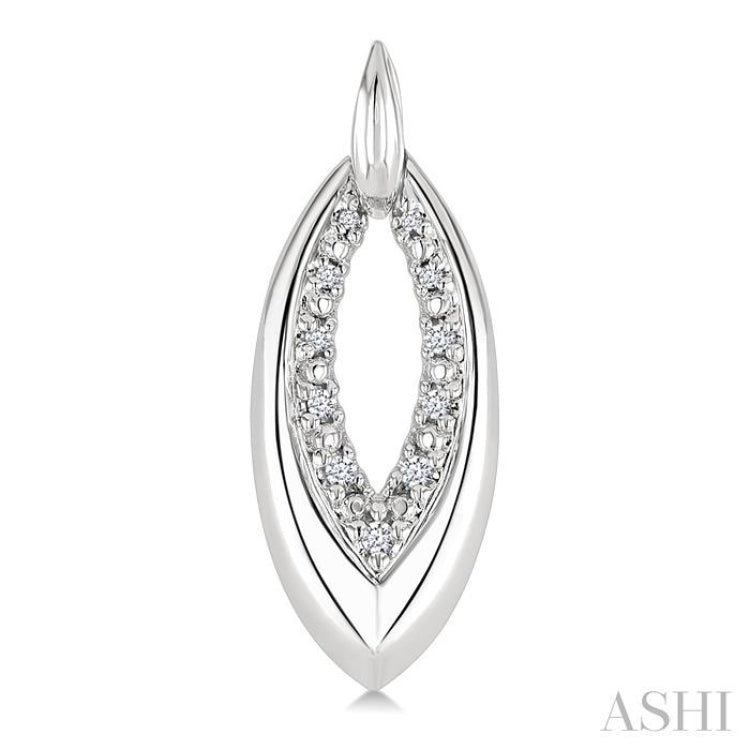 1/10 Ctw Marquise Shape Inner Link Single Cut Diamond Earrings in Sterling Silver