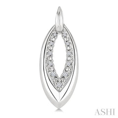 1/10 Ctw Marquise Shape Inner Link Single Cut Diamond Earrings in Sterling Silver