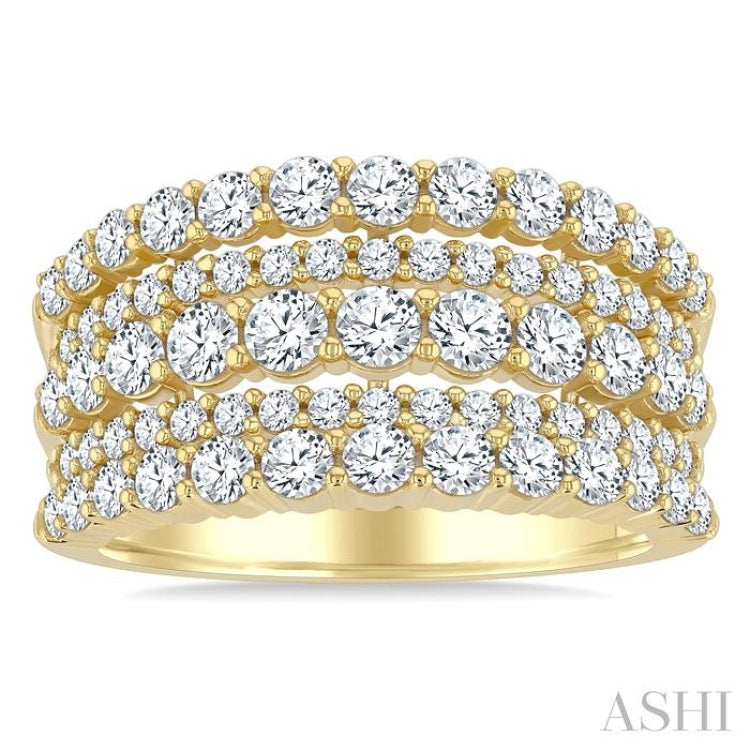 1 3/4 Ctw Round Cut Diamond Bold Fashion Band in 14K Yellow Gold