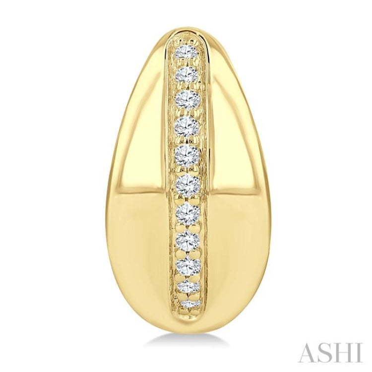 1/6 Ctw Round Cut Diamond Bold Fashion Hoop Earrings in 10K Yellow Gold