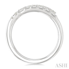 3/8 Ctw Baguette and Round Cut Diamond Fashion Band in 14K White Gold