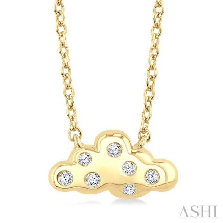1/20 Ctw Cloud Single Cut Diamond Petite Fashion Pendant With Chain in 10K Yellow Gold