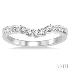 1/3 Ctw Round Cut Diamond Wedding Band in 14K White Gold