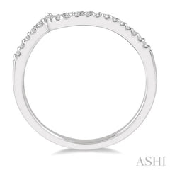 1/6 Ctw Curve Round Cut Diamond Wedding Band in 14K White Gold