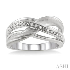 1/20 Ctw Single Cut Diamond Swirl Fashion Ring in Sterling Silver