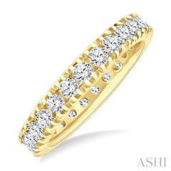 1 1/2 Ctw Round Cut Diamond Eternity Wedding Band in 14K Yellow Gold