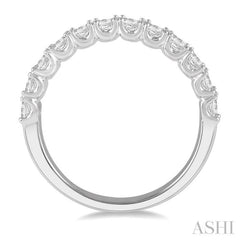 1 1/5 Ctw Princess Cut Diamond Matching Wedding Band in 14K White Gold